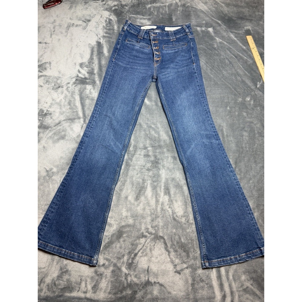 Pilcro High-Rise Trouser Bootcut Jeans Women's Size 27 Anthropologie Button Fly